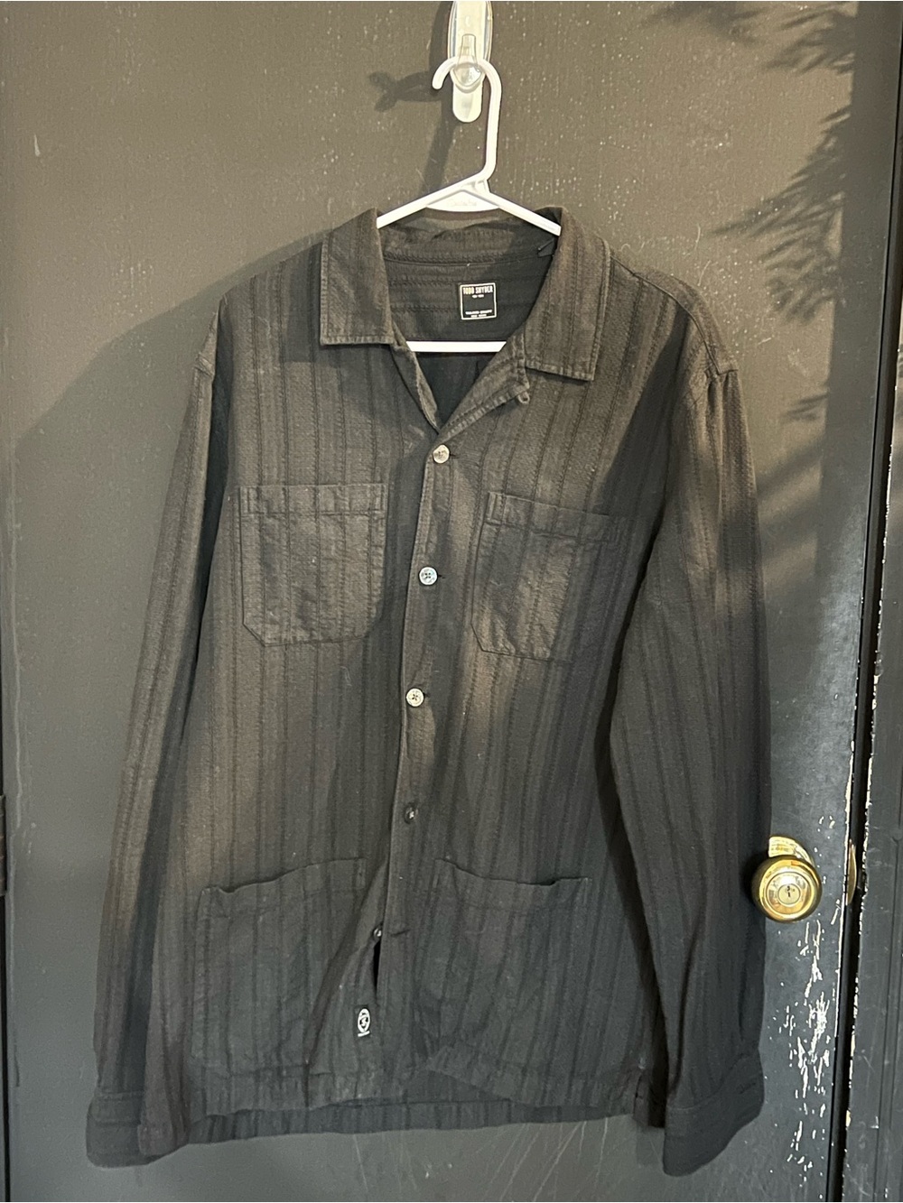 Todd Snyder Guayabera in Black - Long Sleeve